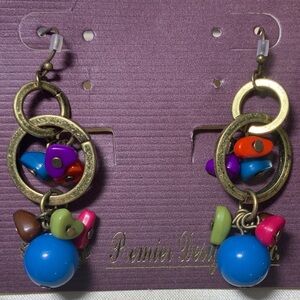 Colorful parade bead and acrylic fish hook Earrings premier designs